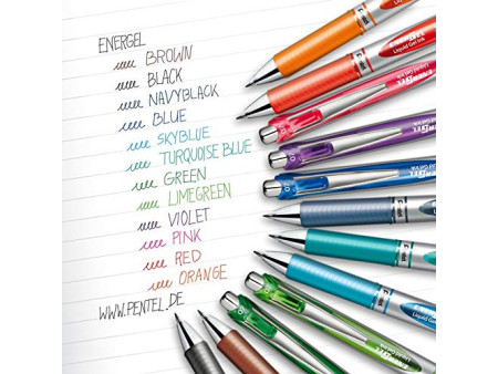 Pentel Stylo roller à encre gel EnerGel XmRT, set de 4