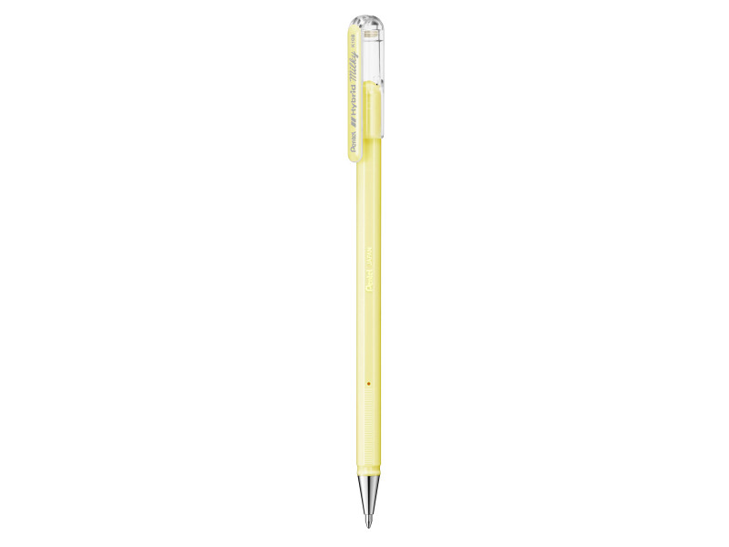 Pentel Stylo roller à encre gel Hybrid Milky, jaune pastel