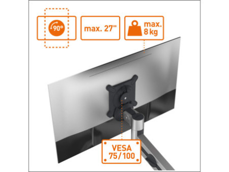 DURABLE Support double 1 écran & 1 tablette, fixation pince