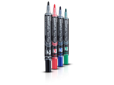 Pentel Marqueur pour tableau blanc Maxiflo Flex-Feel, kit