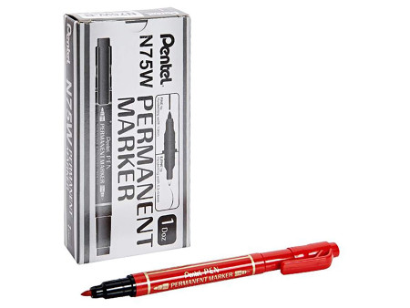Pentel Marqueur permanent Pen, double pointe, rouge