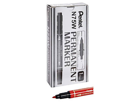 Pentel Marqueur permanent Pen, double pointe, rouge