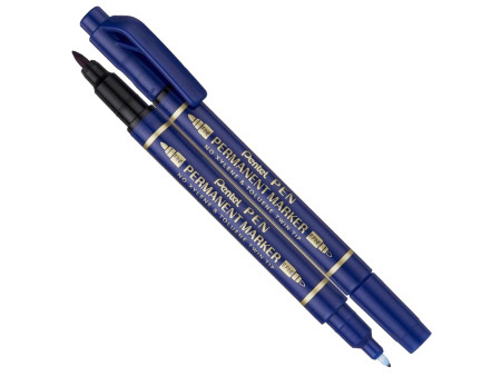 Pentel Marqueur permanent Pen, double pointe, bleu