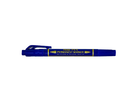 Pentel Marqueur permanent Pen, double pointe, bleu
