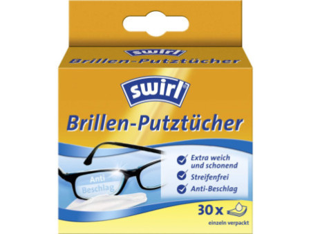 swirl Lingettes nettoyantes pour lunettes, emballage de 30