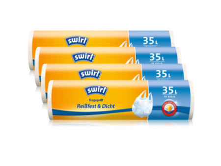 swirl Sac poubelle, avec poignées, 35 litres, blanc