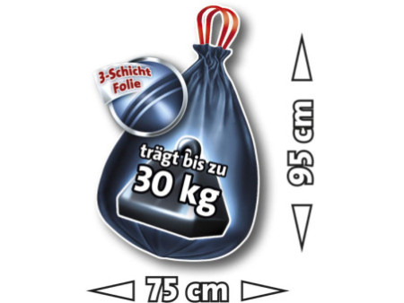 swirl Profi Sac poubelle renforcé, 120 litres, noir