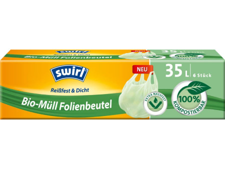 swirl Sac poubelle bio, compostable, 35 litres, vert