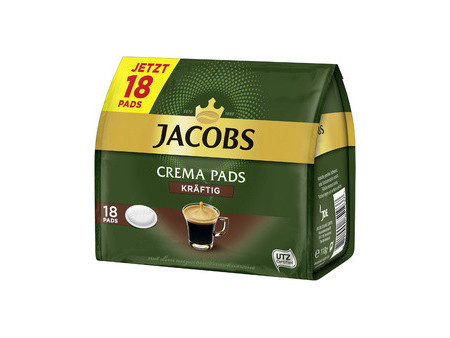 JAKOBS Dosette de café CREMA PADS KRÄFTIG, paquet de 18
