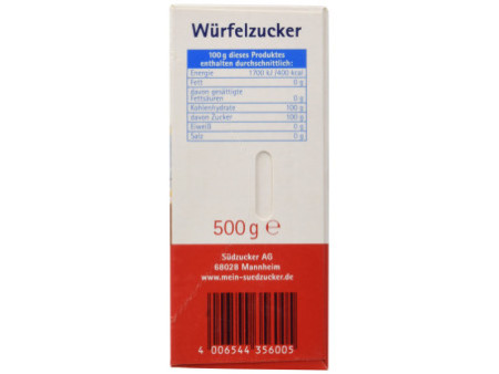 SÜDZÜCKER Sucre en morceaux, boîte de 500 g