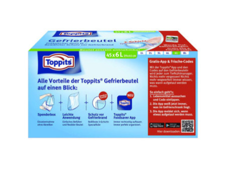 TOPPITS Sachet de congélation, 45 x 6 litres, 290 x 410 mm