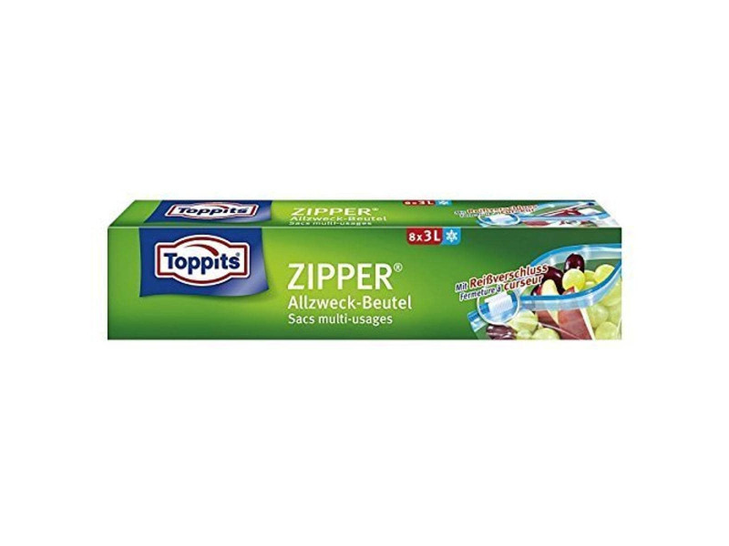 TOPPITS Sachet multi-usage avec zip, 8 x 3 litres