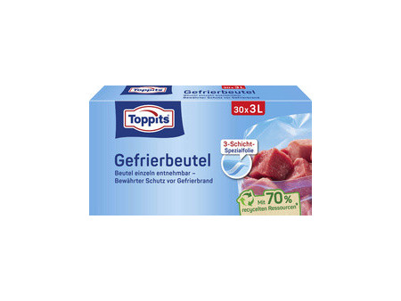 TOPPITS Sachet de congélation, 20 x 6 litres, 290 x 410 mm