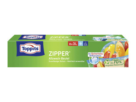 TOPPITS Sachet multi-usage avec zip, 28 x 1 litre