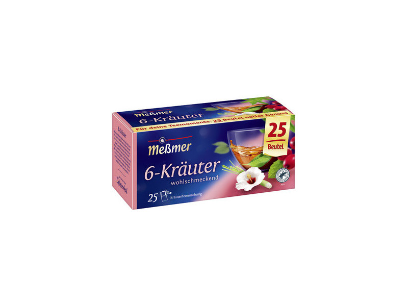 Meßmer Thé '6 herbes', parfumé, paquet de 25