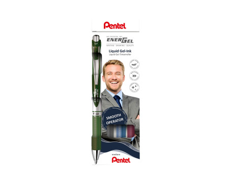 Pentel Stylo roller à encre gel EnerGel XmRT, set de 4