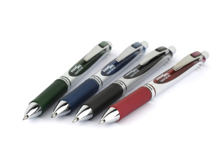 Pentel Stylo roller à encre gel EnerGel XmRT, set de 4