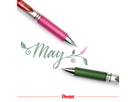 Pentel Stylo roller encre gel Energel BL77, vert olive