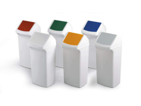 DURABLE Couvercle DURABIN FLIP LID SQUARE 40, blanc/bleu