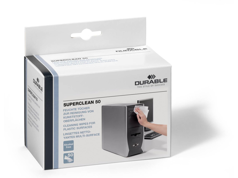 DURABLE Lingettes nettoyantes pour surfaces SUPERCLEAN 50