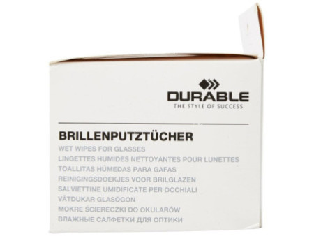 DURABLE Lingette nettoyante pour lunettes, paquet de 100