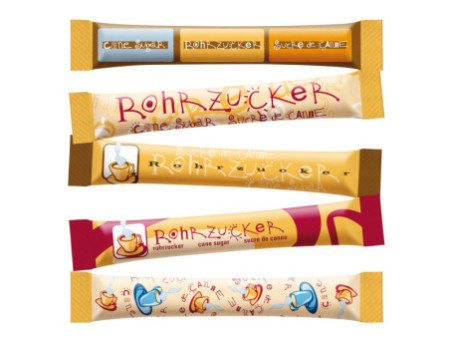 HELLMA Sticks de sucre roux, dans un présentoir en carton