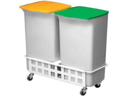 DURABLE Chariot DURABIN SQUARE TROLLEY DUO 40, blanc