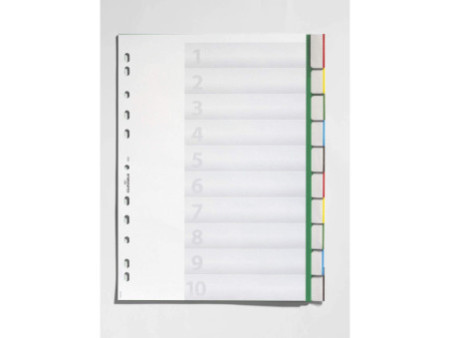 DURABLE Intercalaires en plastique, PP, 10 touches