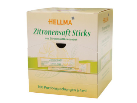HELLMA Sticks de jus de citron, dans un présentoir en carton