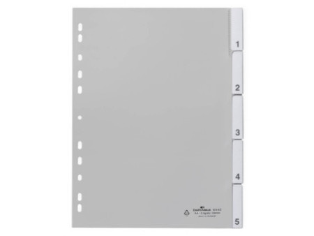 DURABLE Intercalaires en plastique, PP, épaisseur: 0,12 mm