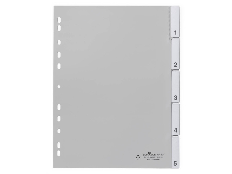 DURABLE Intercalaires en plastique, PP, épaisseur: 0,12 mm