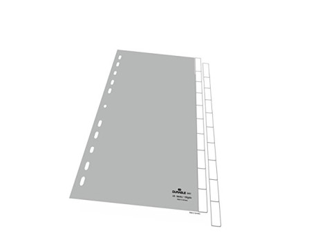 DURABLE Intercalaires en plastique, format A4, PP, 10 pièces