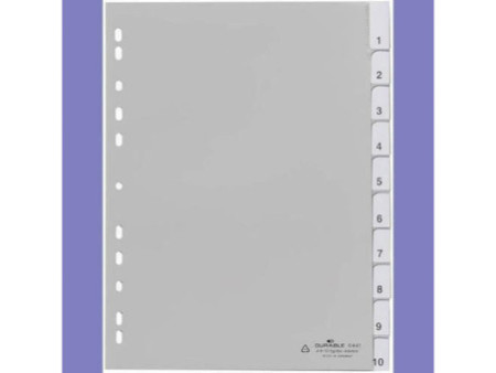 DURABLE Intercalaires en plastique, format A4, PP, 10 pièces