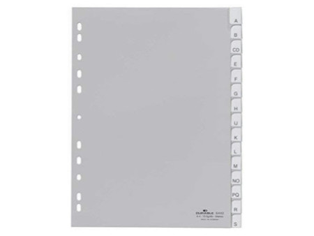 DURABLE Intercalaires en plastique, uni, A4, polypropylène