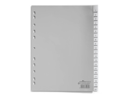 DURABLE Intercalaires en plastique, A4, en polypropylène,
