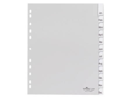 DURABLE Intercalaires en plastique, A4, PP, 12 pièces