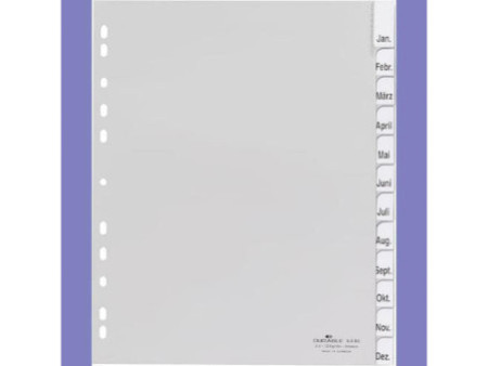DURABLE Intercalaires en plastique, A4, PP, 12 pièces