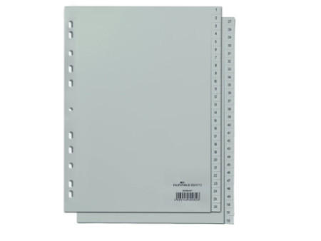 DURABLE Intercalaires en plastique, chiffres, A4, 52 touches