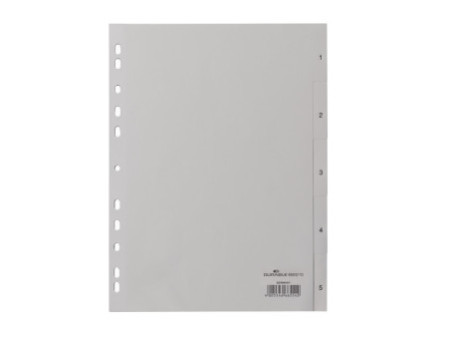 DURABLE Intercalaires en plastique, chiffres, A4, 5 touches