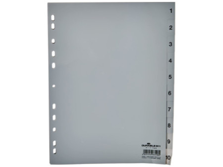 DURABLE Intercalaires en plastique, chiffres, A4, 10 touches
