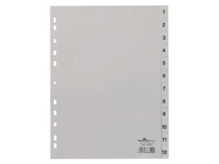 DURABLE Intercalaires en plastique, chiffres, A4, 12 touches