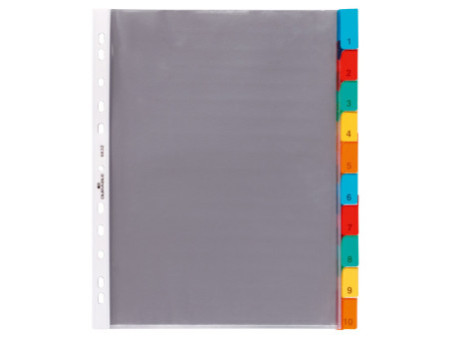 DURABLE Pochettes intercalaires, 10 touches, transparent, A4