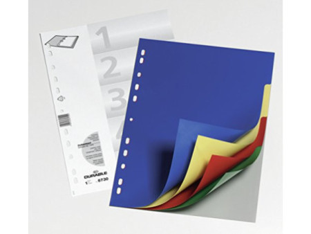 DURABLE Intercalaires en plastique, A4, PP, 5 touches