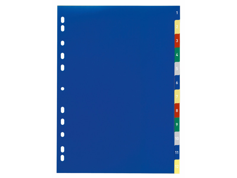 DURABLE Intercalaires en plastique, numérique, A4,12 touches