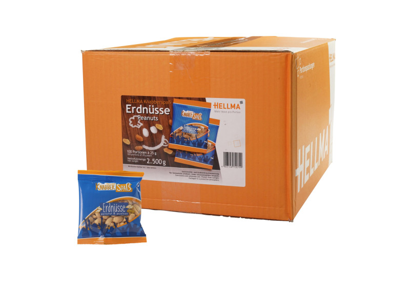 HELLMA Cacahuètes, dans un sachet unitaire à 25 g