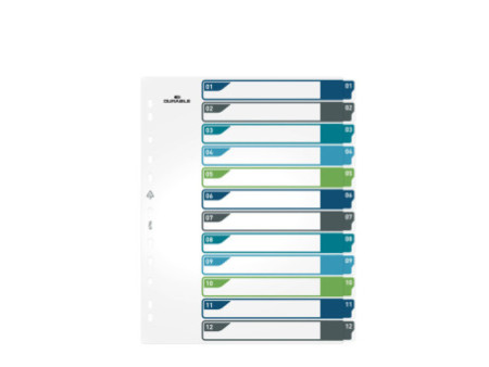 DURABLE Intercalaire en plastique, numérique, A4+
