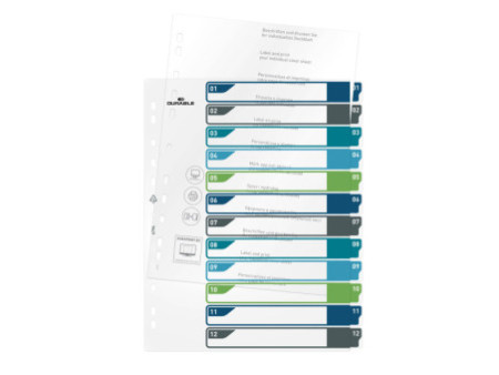 DURABLE Intercalaire en plastique, numérique, A4+