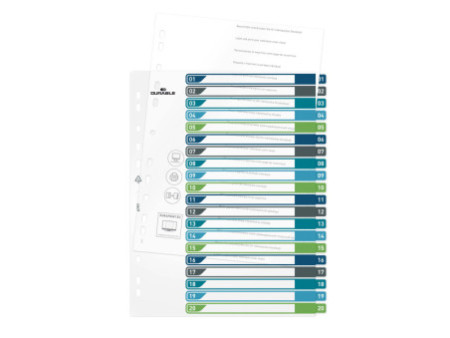DURABLE Intercalaire en plastique, numérique, A4+