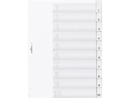 DURABLE Intercalaires en plastique, A4, 10 touches, transp.