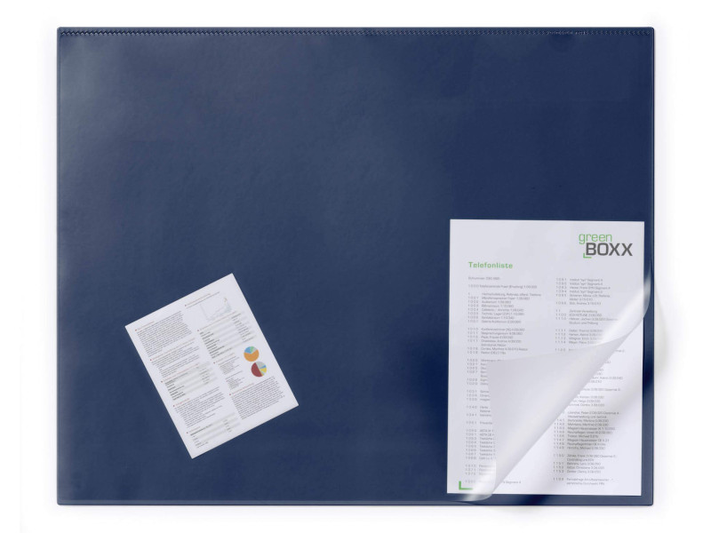 DURABLE Sous-main, 650 x 520 mm, PVC, bleu foncé